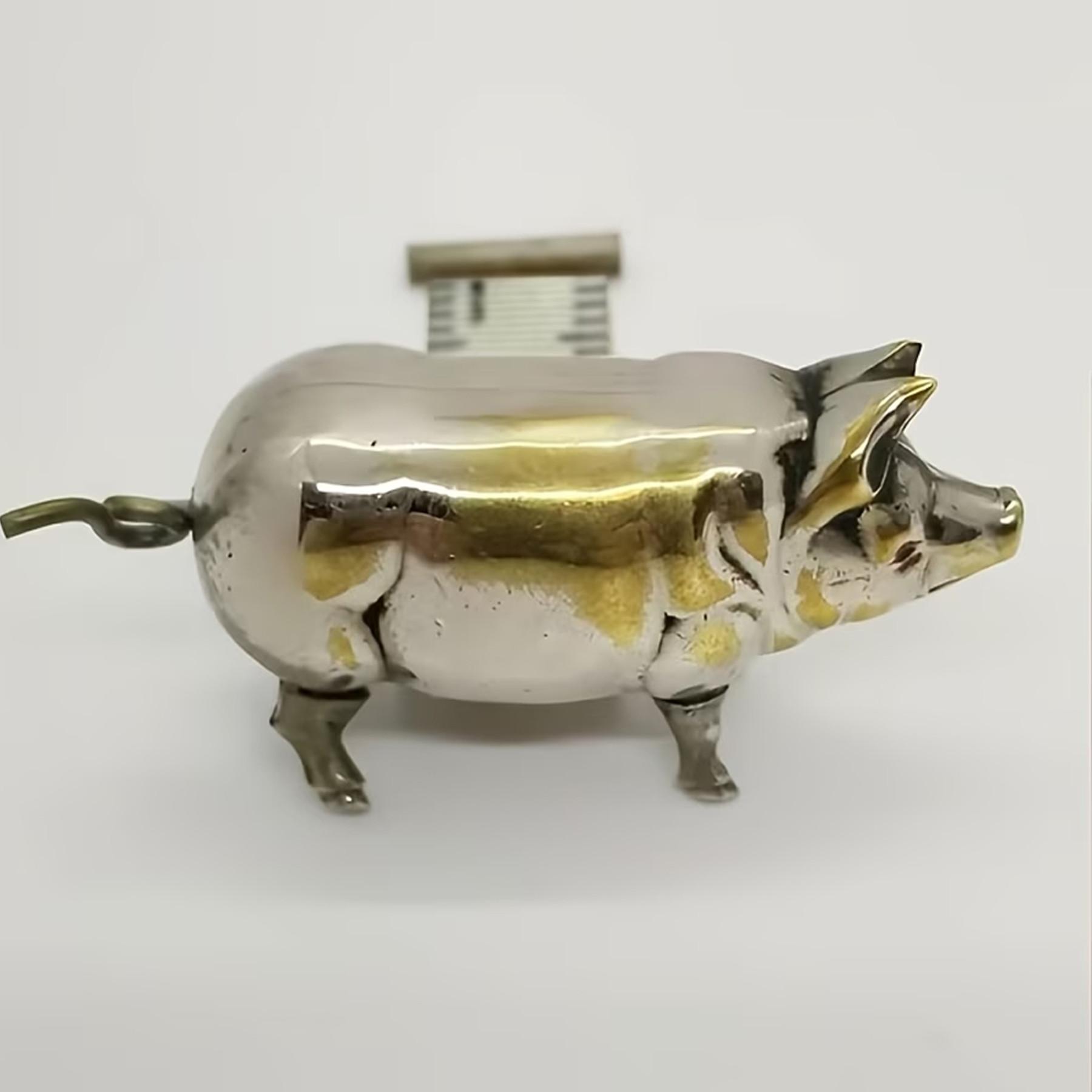 Antique-Style Miniature Pig Measuring Tape, Retro Metal Soft Tape Measure, Cute Sewing Tool for Quilting & Handicrafts, Unique Gift for Quilters
