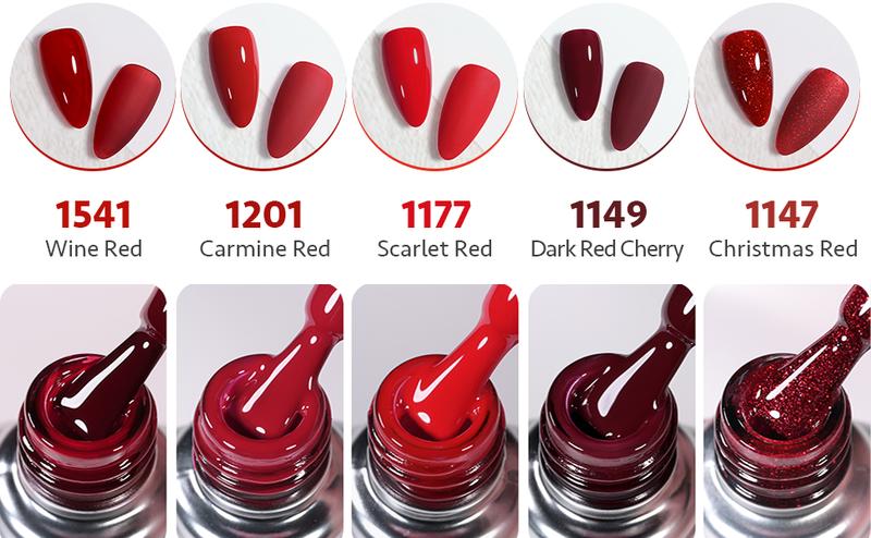 GAOY UV Gel Nail Polish, 16ml Soak Off Gel Polish, UV Light Cure for Nail Art DIY Manicure at Home, 1149 Dark Red Cherry Burgundy Red
