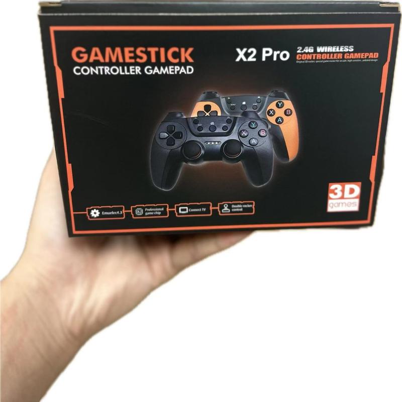 X2 PRO Retro Game Stick 4K Console with 58000+ Games 41 Classic Emulators Plug & Play HDMI 64GB/128GB Dual 2.4G Wireless Controllers for TV Home Entertainment Party Fun