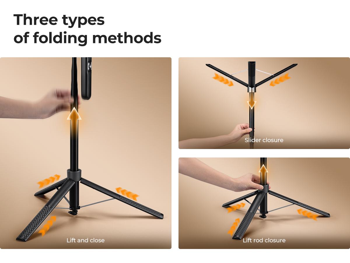 K&F CONCEPT Up to 71” Face Tracking Tripod Selfie Stick | 360° Rotation + Bluetooth Remote + Stand | 2 Fill Lights (Optional) | Black/White Textured (White Same as Black), for Travel/Live Streaming/Vloggers K&F CONCEPT Up to 71” Face Tracking Tripod Selfie Stick | 360° Rotation + Bluetooth Remote + Stand | 2 Fill Lights (Optional) | Black/White Textured (White Same as Black), for Travel/Live Streaming/Vloggers