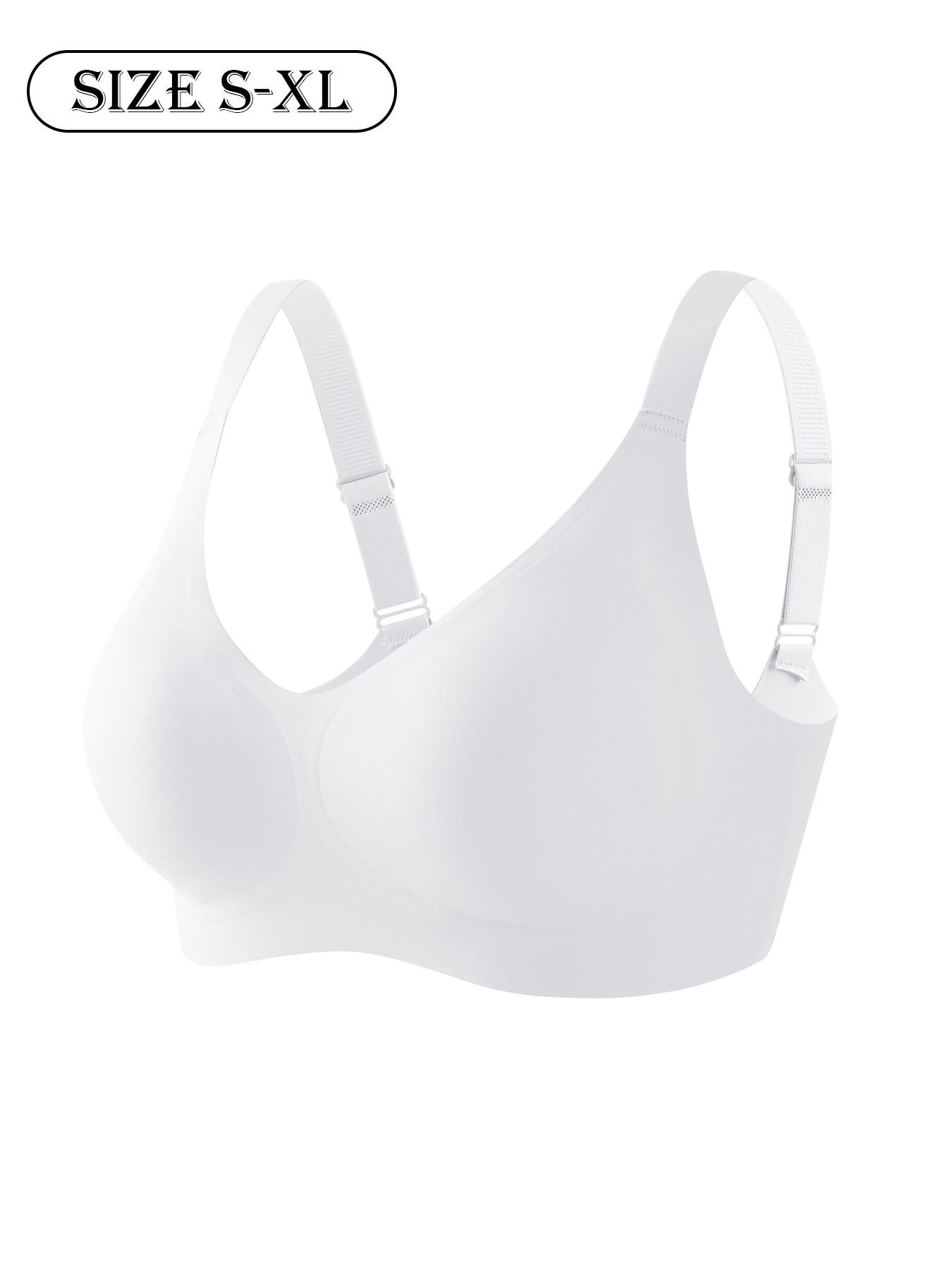 High-Quality Seamless Jelly Bra, Four-Row Three-Buckle, Push-Up Adjustable Sports Bra, Comfortable Breathable Skin-Friendly, Women's Wire-Free Bra