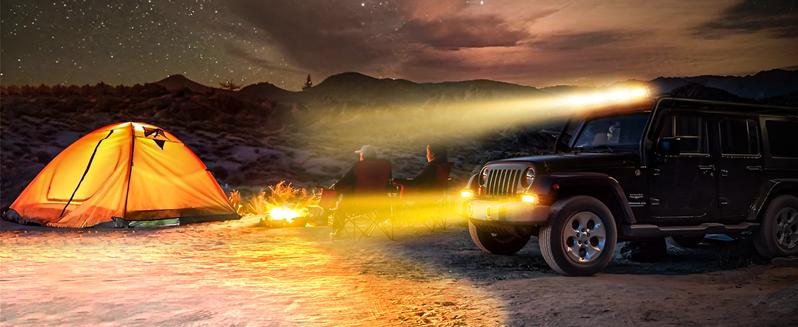 NAOEVO 7-Inch LED Light Bar-6 Modes Waterproof Multi-Mode LED Light Bar, White & Amber Strobe Lights, Off-Road, Fog Lights for Trucks, Boats, ATVs, Jeeps, SUVs (6 Modes)