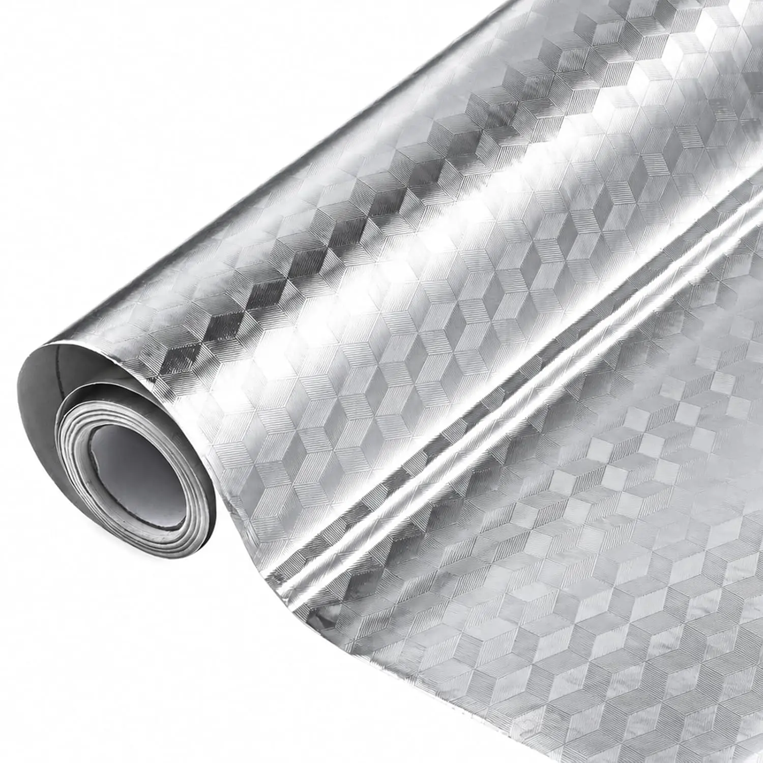 New Adhesive Aluminum Foil Kitchen Wall Sticker Backsplash Oil Proof Silver