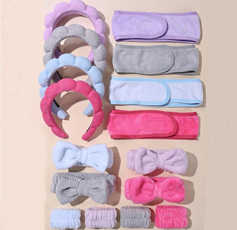 bubble headband dallas Cloud Headband, Water-Proof Wristbands, High Cranial Top Solid Color Hair Bands, Makeup & Face Washing Hair Hoop Hair Accessory Set