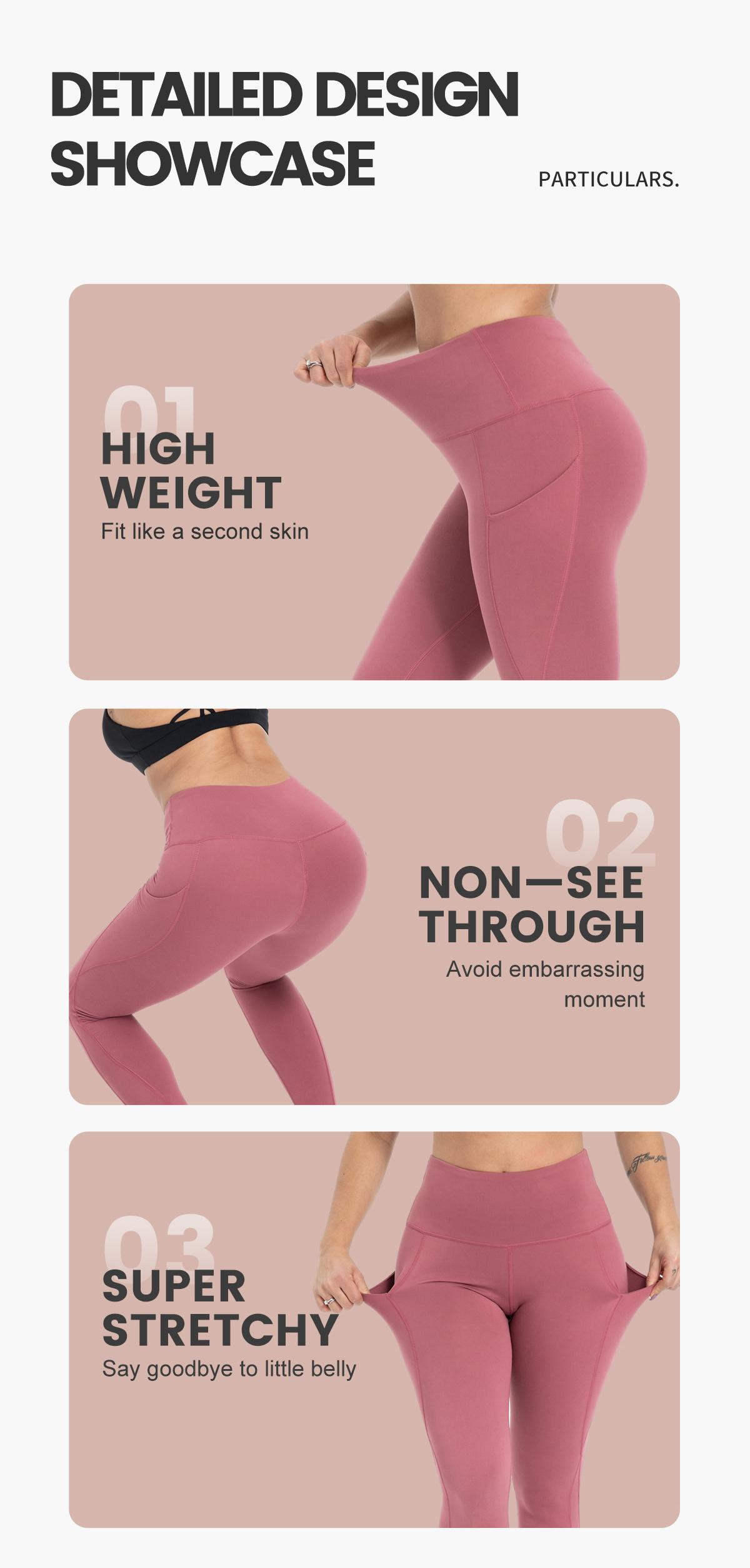 Showitty Leggings for Women with Pockets - Plus Size High Waist Women's Workout Running Yoga Pants