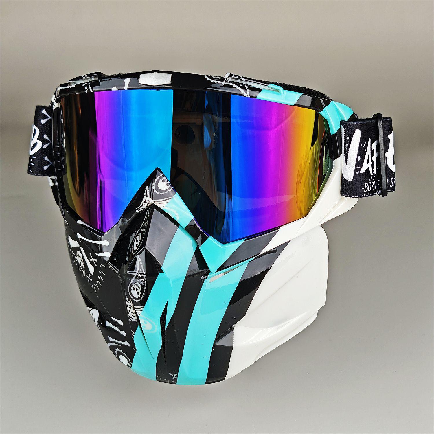 1pc Nafeib Ski Goggles, Outdoor Cycling Mask, Tpu Sports Motorcycle Windproof Protective Eyewear, Adjustable Nose Pad, Headband Included