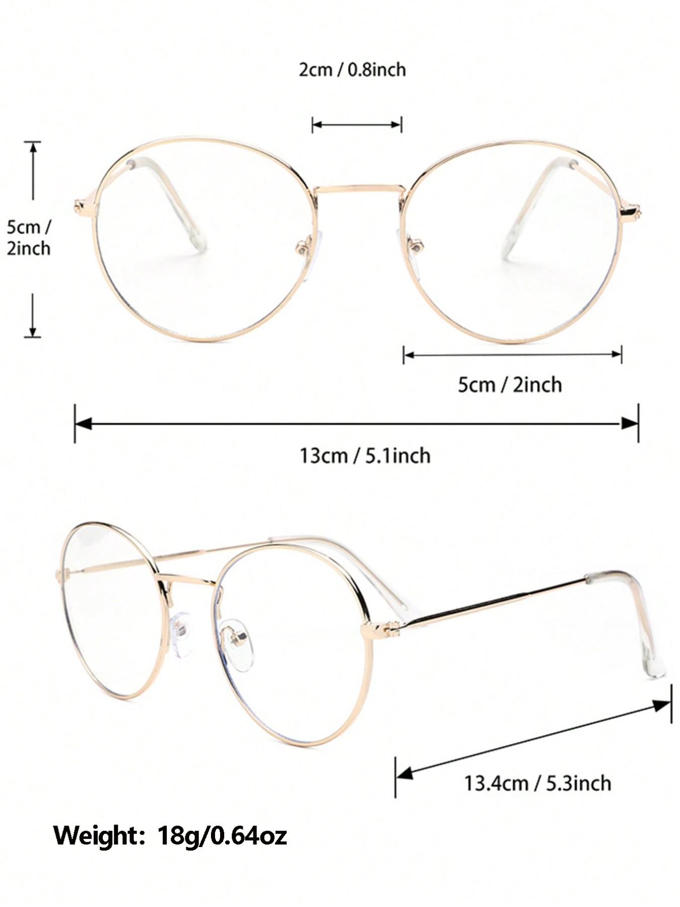 Elegant Women's Round Flat Mirror Glasses, 2 Pairs Classic Design, Perfect for Daily Life, Office Commute, Stylish and Functional, Lightweight Eyeglasses, Round Frame Eyeglasses