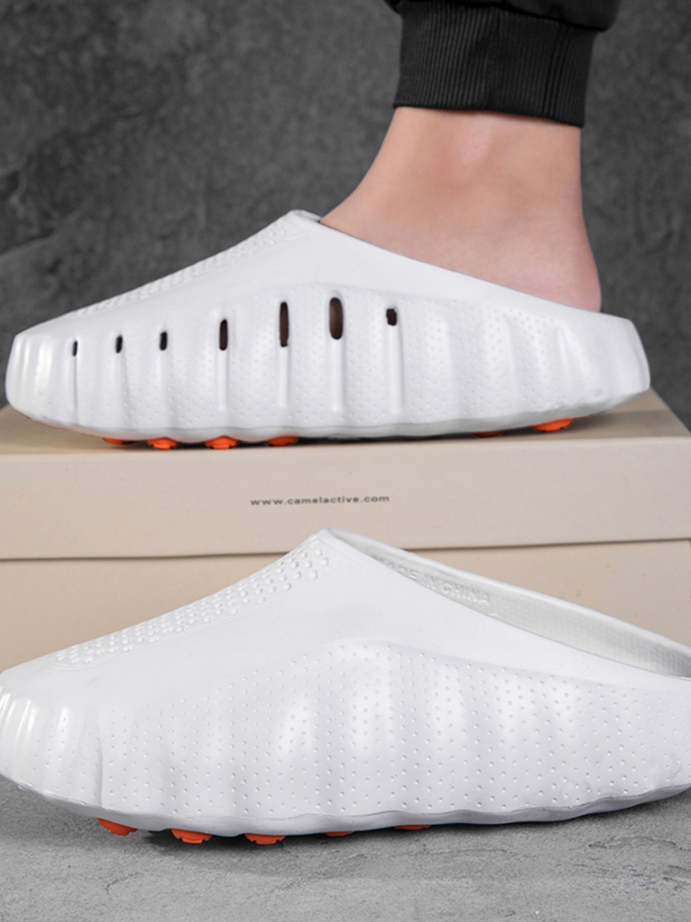 Trendy Holey Shoes with Massage Sole, Lightweight Outdoor Sandals, Thick Anti-Slip Bottom, Shock Absorption Particles, Comfortable Flip Flops