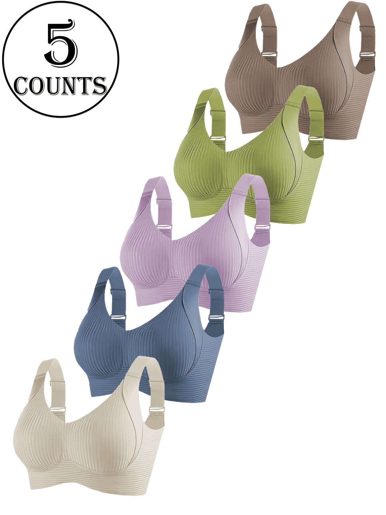 Women's Wireless Bralette Bra Set, Comfortable Breathable Soft Underwear, Daily Wear, All-Seasons, 3/4/5 Pieces, Women's Bras