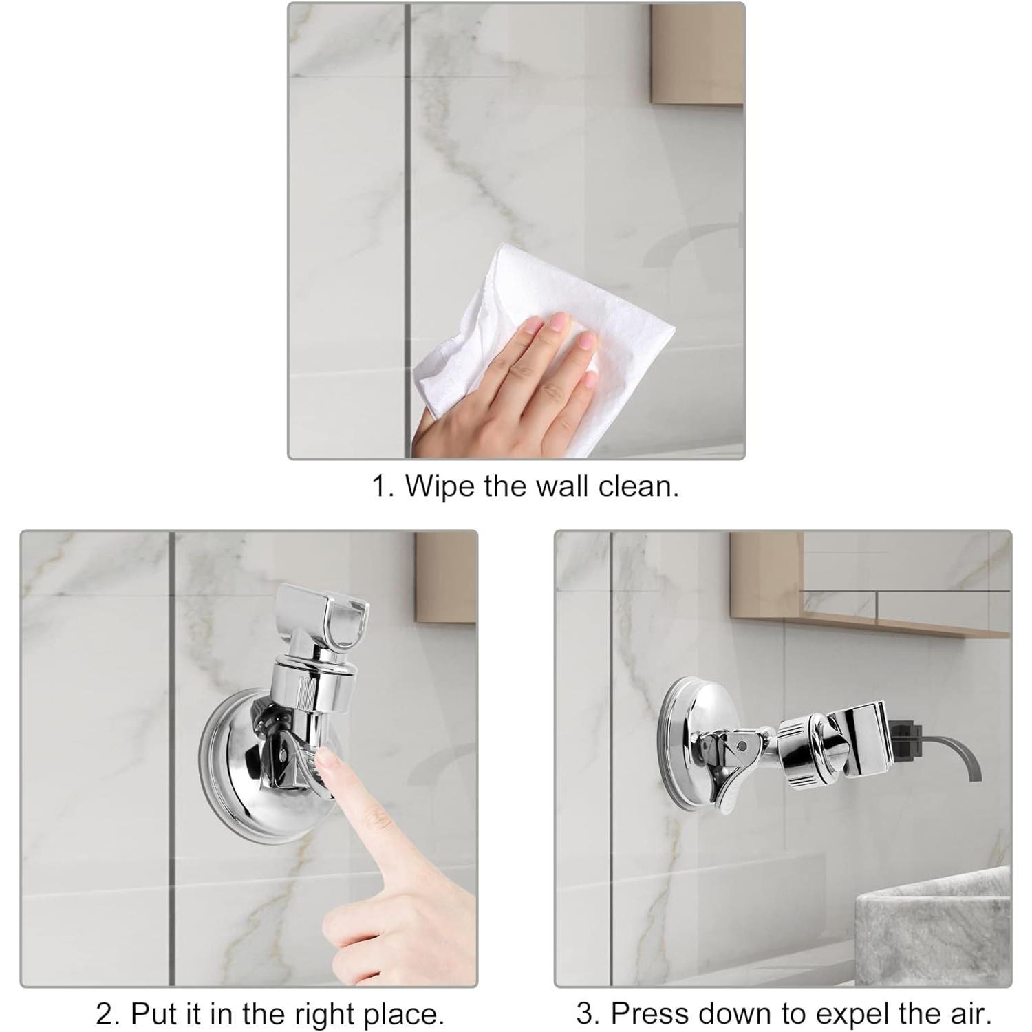 Shower Holder Suction Cup Shower Holder, 2 Pack | Adjustable Height Wall Mount Shower Wand Holder Bracket ABS, Removable Handheld Shower Holder Shower Holder Suction Cup Shower Holder, 2 Pack | Adjustable Height Wall Mount Shower Wand Holder Bracket ABS, Removable Handheld Shower Holder