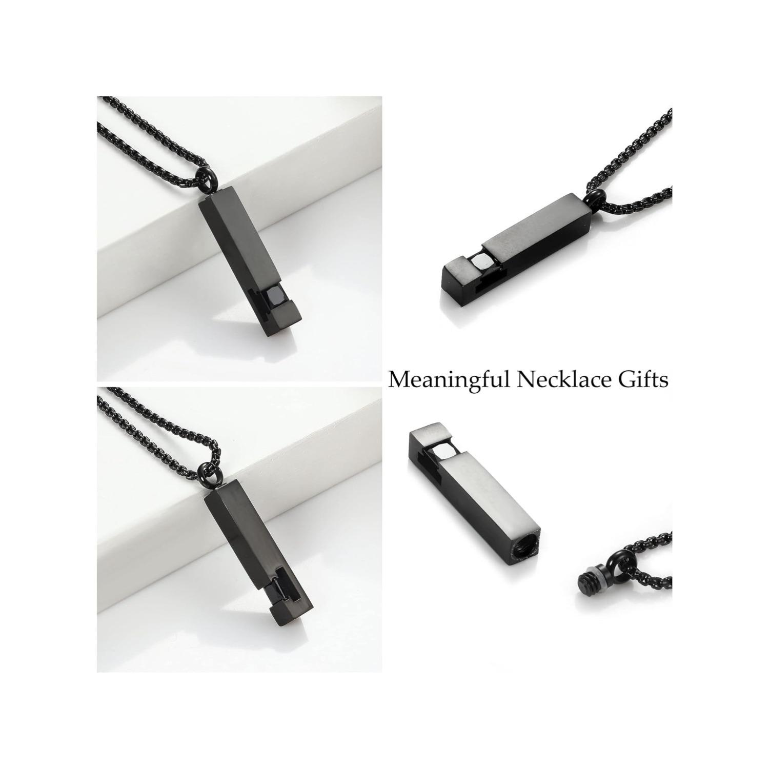 3Pcs Stainless Steel Cremation Urn Pendant Necklace for Ashes Cross Necklace for Men Women Ashes Holder Memorial Keepsake Jewelry