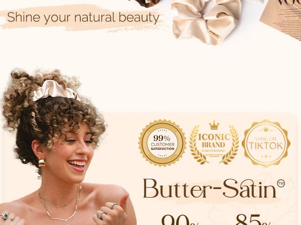 Yanibest 8 Pcs Satin Scrunchies - Silk Scrunchies Ponytail Holders, Soft Satin Hair Ties No Damage，Hair Accessories for Women Girls