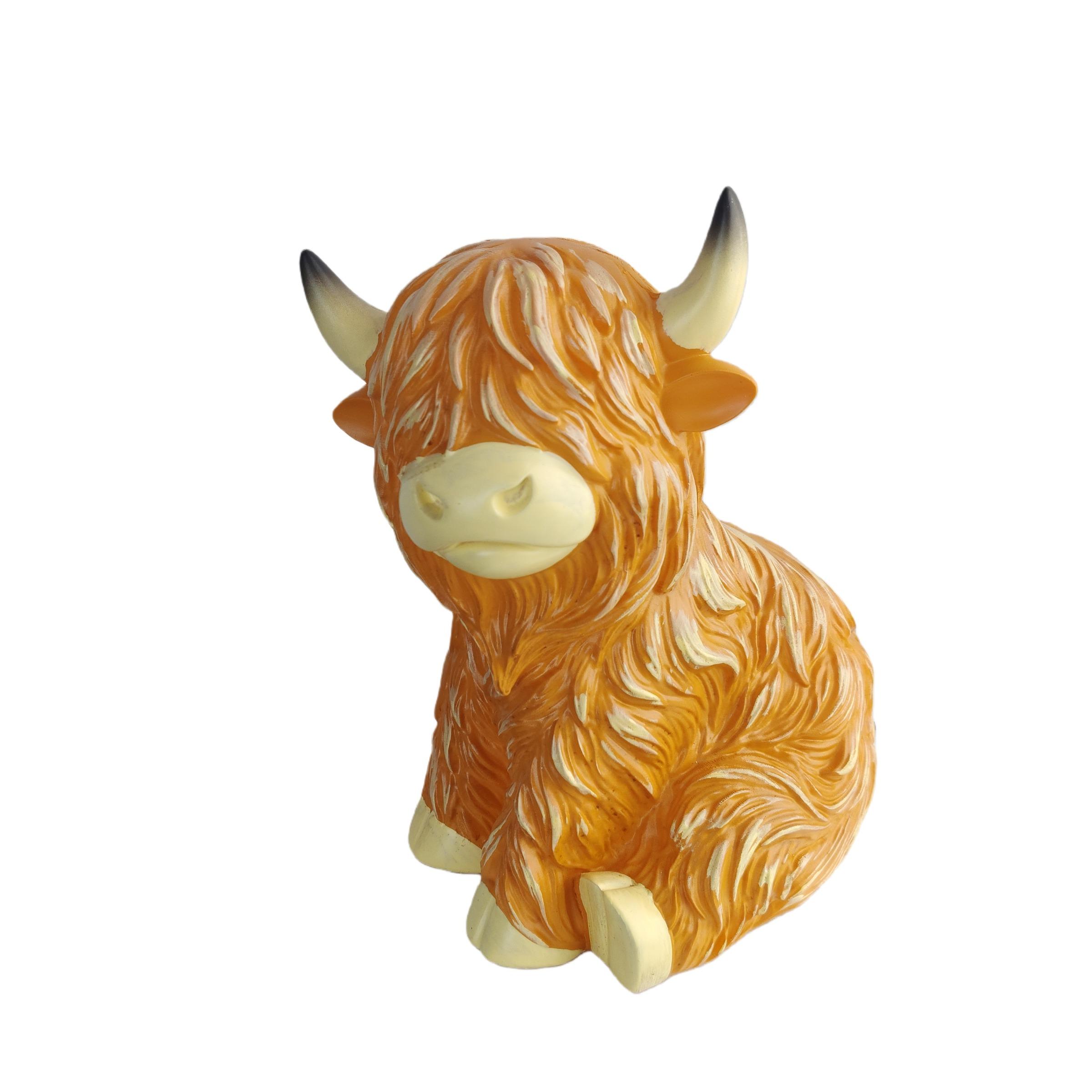 Highland Cow Decorative Lamp, Resin Table Lamp, Rustic Western Farmhouse Style Decor, Unique Home Lighting for Country-Themed Interiors