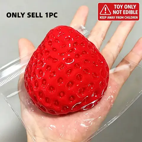 Strawberry Shaped Squishy Toy, Cute Squeeze Toy, Stress Relief Toy for Girls, Soft Fruit Shaped Toy for Birthday Gift