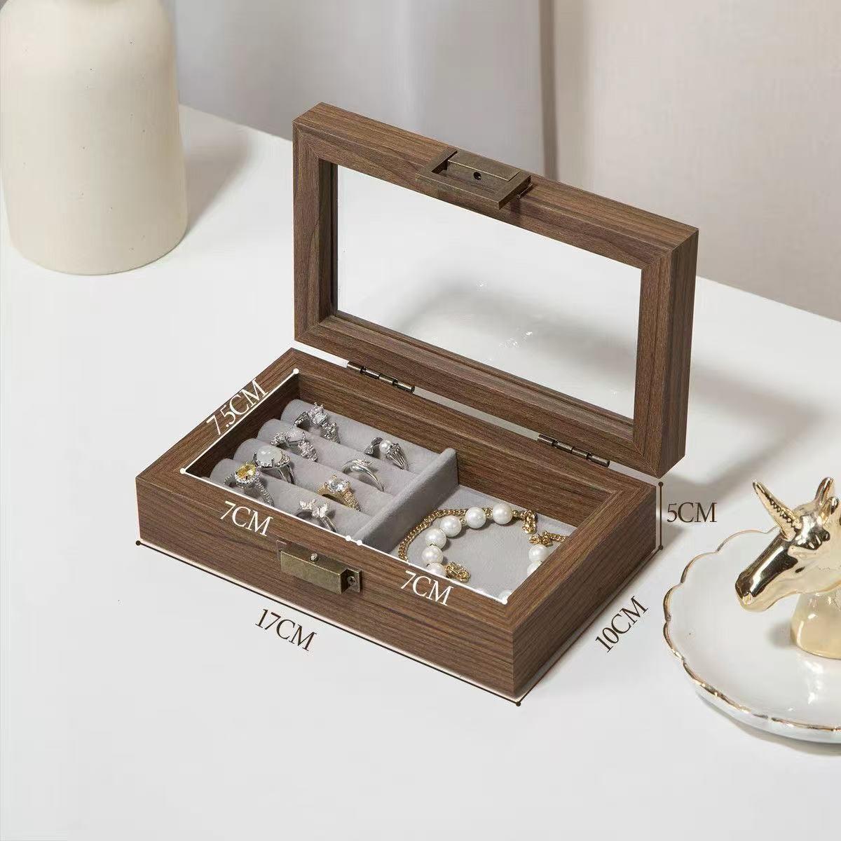 Vintage Simple Multifunctional Jewelry Box, Ring Storage Case, Travel-Friendly Portable Organizer for Bracelets, Necklaces, Earrings