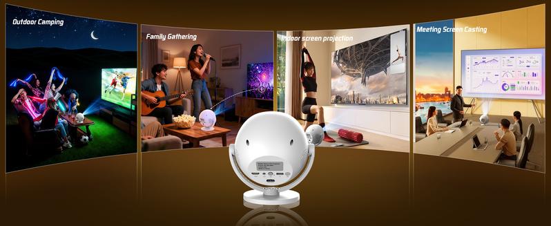 XBJ  Supports 4K,350ANSl  2.4/5G WiFi 360° HD Projection Dual band Wireless 6+ BT4.2 LED 150 InchScreen Built-in Speaker Multifunctional Projector for HomeCinema and Christmas Gifts New Year Gifts Theater-Grade High-quality Christmas Gifts