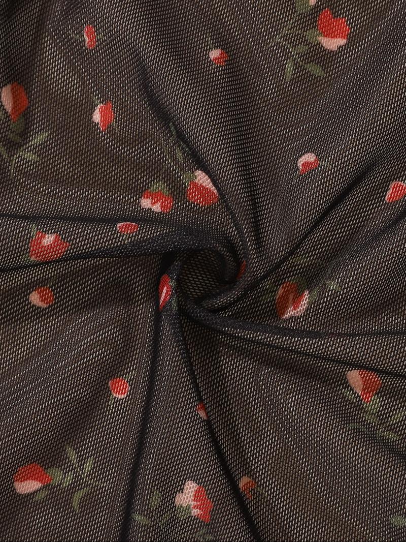 【Plus Size】 Floral Print Panty, Breathable Comfortable Panties for Daily Wear, Women's Underwear for All Seasons, Fashion Comfy Underwear