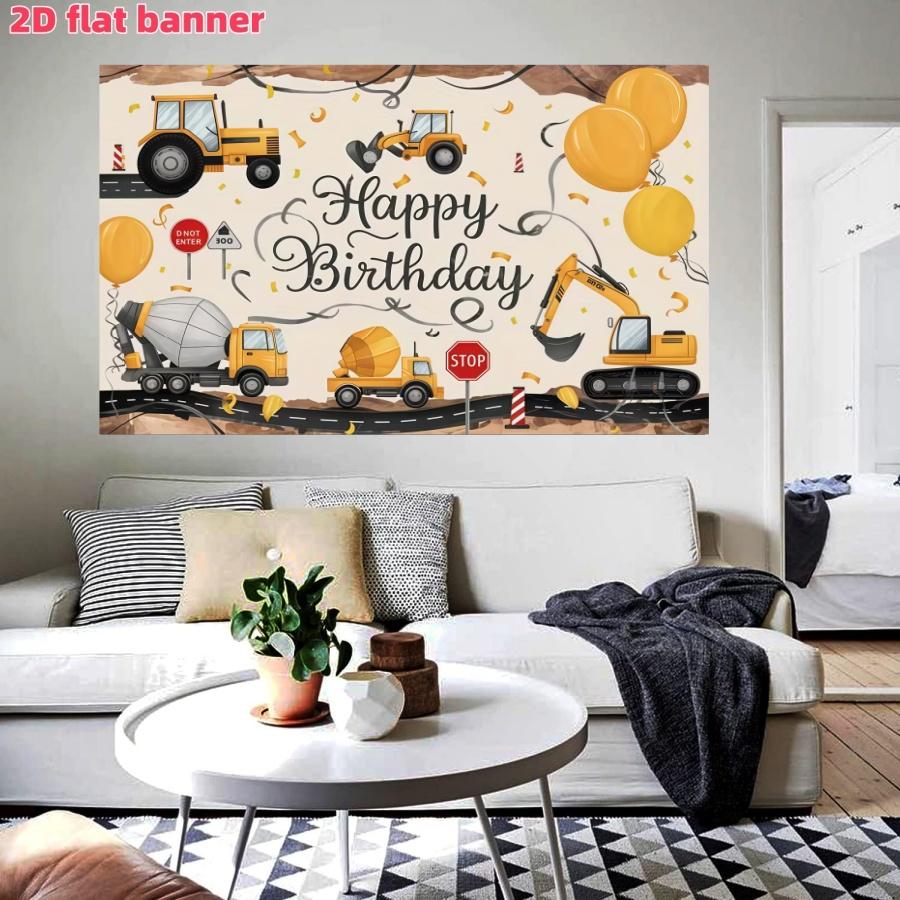 Architectural themed birthday background banner, decorative background photo props, made of polyester material, suitable for living rooms, bedrooms, offices, birthdays, anniversaries, home decoration, outdoor and indoor parties