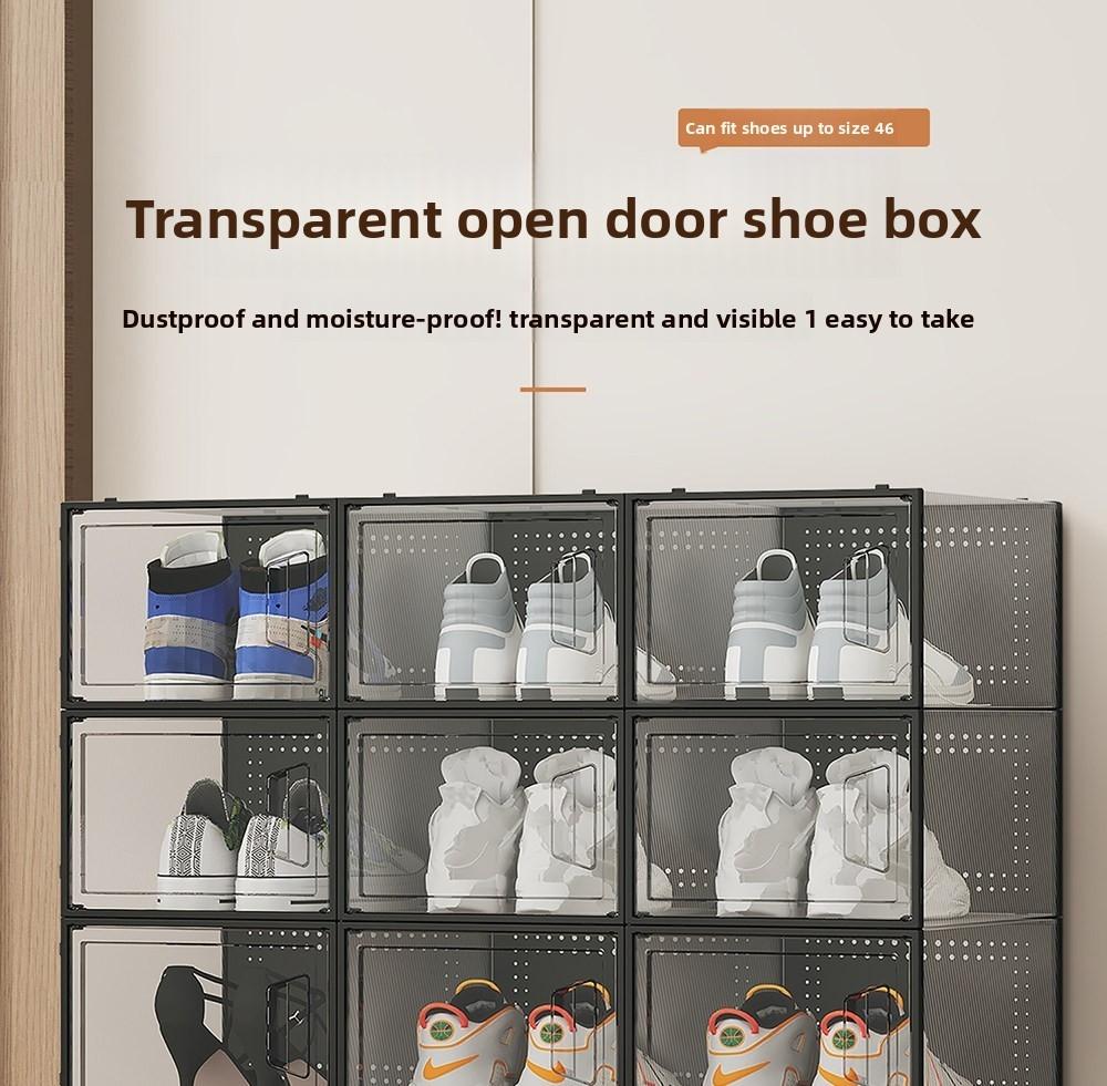8/16 large storage shoe box, thickened version, easy assembly, multi-function removable multi-layer simple shelf, shoe storage box, shoe cabinet, shoe rack, transparent shoe display cabinet, Closet Shoe Organizer