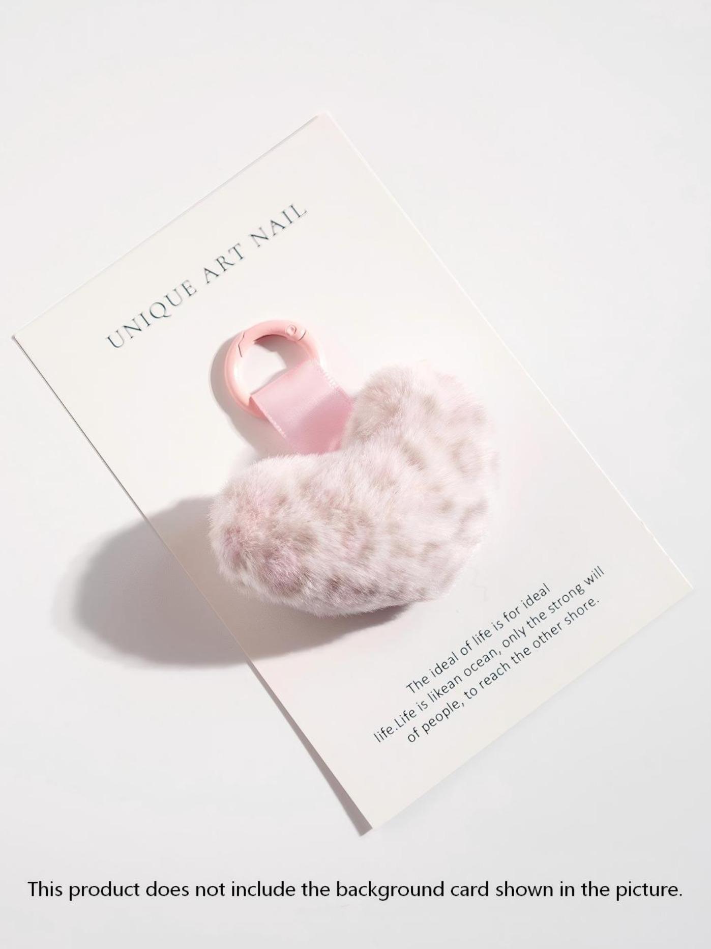 Cute Mini Leopard Print Keychain, Plush Rabbit Fur Pendant, Car Key Holder, Bag Charm, Gift for Girlfriend, Valentine's Day