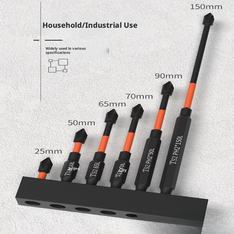 S2 Steel Strong Magnet Bit for Impact Drivers, High Hardness, Durable, Ideal for Self-Drilling Screws, Impact Driver Accessories, Hardware Tools