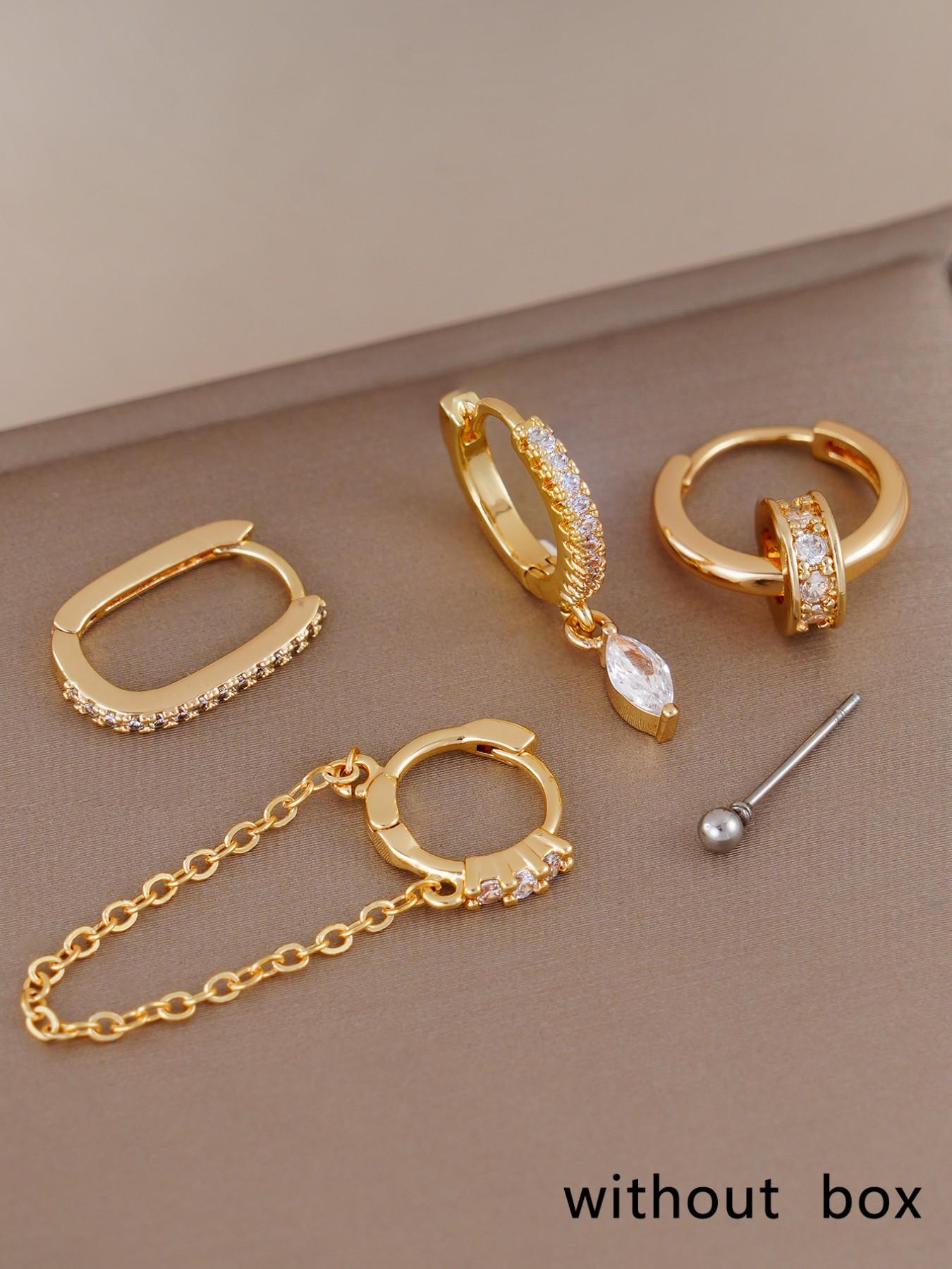 Women's Zirconia Ring Earrings Set, Elegant Design for Daily Wear & Special Occasions, Perfect Gift Idea for Her