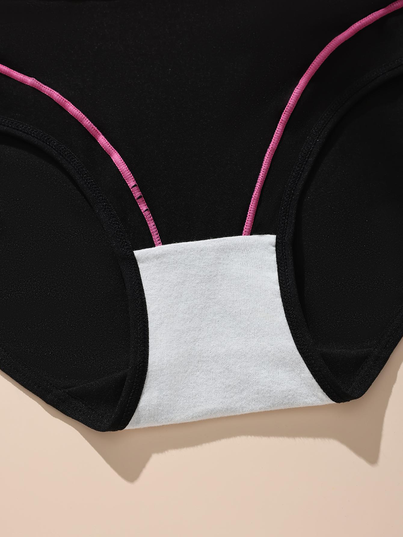 HOTCOM Women's Colorblock High Waist Panty Breathable Comfortable Knicker for Daily Wear Underwear All Seasons FallFreshness Soft Spandex Seamless High-Waisted Briefs - Fit - Activewear - Athletic