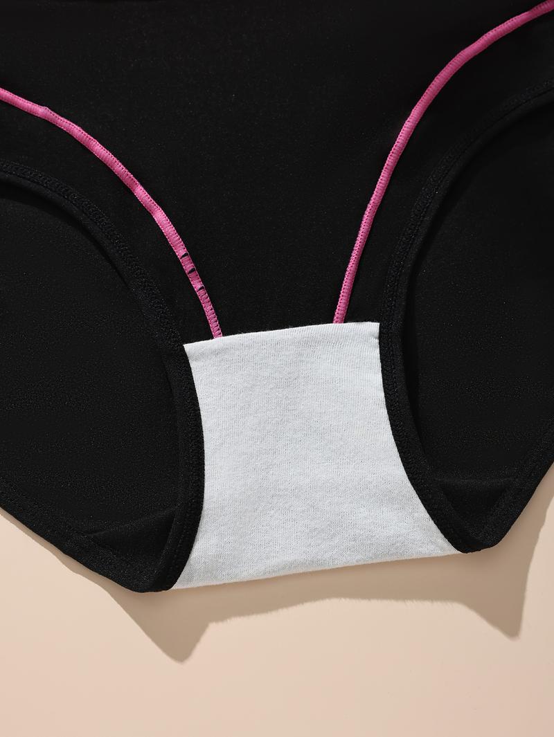 HOTCOM Women's Colorblock High Waist Panty Breathable Comfortable Knicker for Daily Wear Underwear All Seasons FallFreshness Soft Spandex Seamless High-Waisted Briefs - Fit - Activewear - Athletic