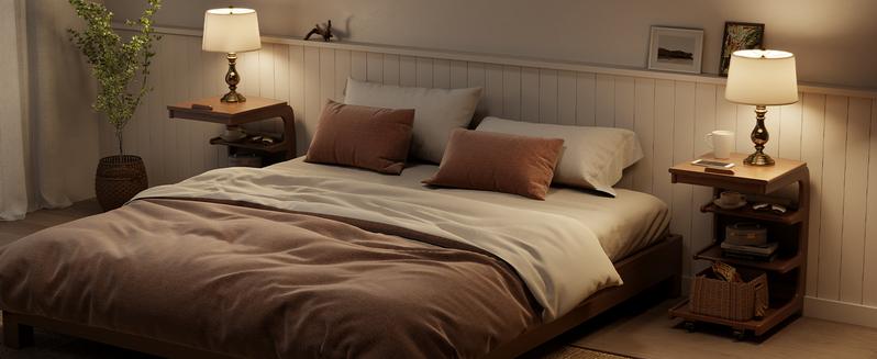 【HOT】Rolling Side Table – Solid Wood Mobile Side Table with Wheels, Adjustable Sofa Table for Living Room, Bedroom, and More, Trending Pick, Influencer Favorite