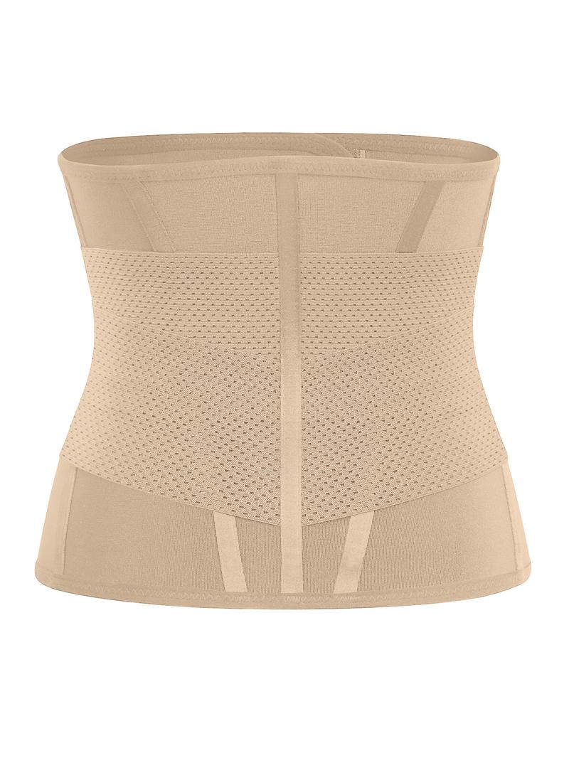 Women's Solid Color Double-layer Velcro Closure Latex Waist Trainer, High Stretch Waist Cincher, Tummy Control Shaper, Waist Trainer for Women