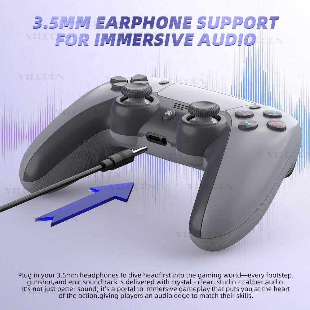 Wireless Gamepad for PS4 Console Bluetooth-Compatible Phone Game Controller For PC Dual Vibration 3D Joystick For Steam/IOS/Android