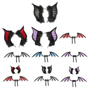 Bat Ears Wing Headbands Fashionable Gothicism Headpiece Role Playing Headgear for Stylish Women and Party Enthusiasts