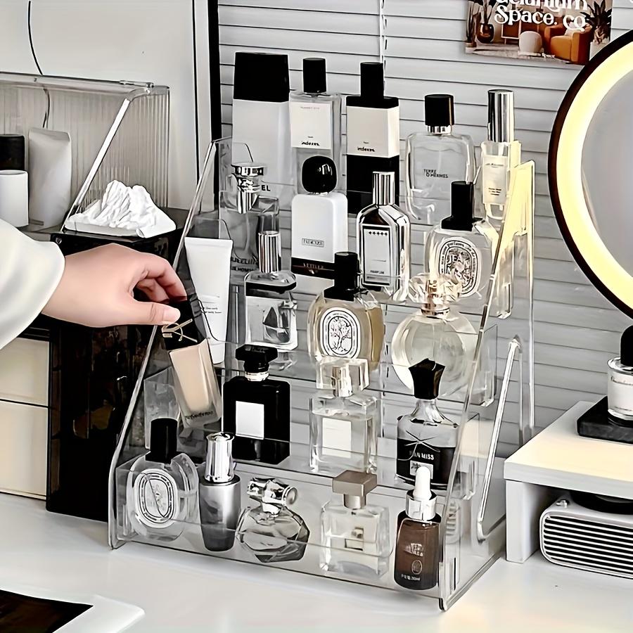 1 set of heavy-duty clear acrylic 5-layer nail polish and storage tower - 27 inches high, 3.2 cubic feet capacity, edged countertop storage rack - versatile display stand for fragrances, skin care products, cosmetics - no assembly tools required (beauty)