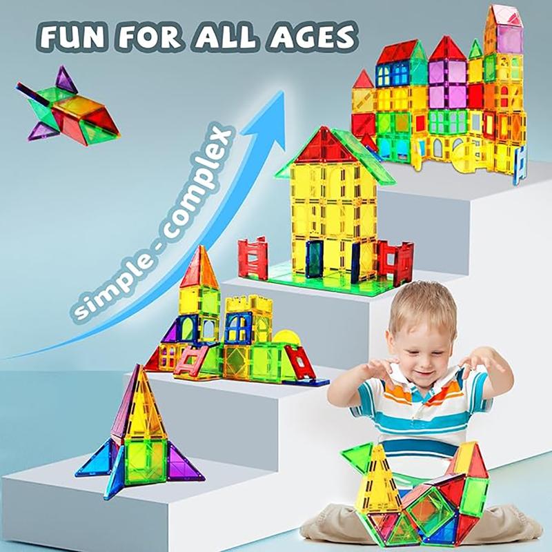 Christmas Magnetic Building Children Toy Stem Creative Magnetic Blocks Set, Sensory Toys for Kids, Magnet Construction Toys for Boys and Girls over 3 Years Suitable gifts for children during the New Year, Christmas, Thanksgiving and back-to-school season