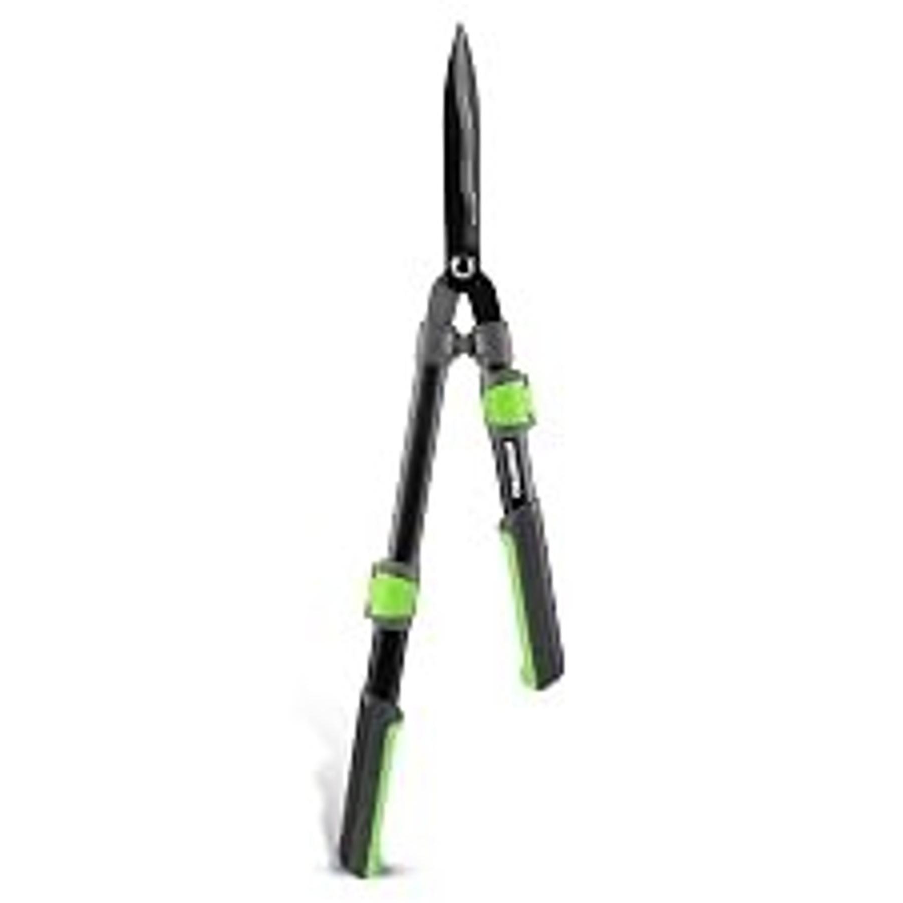Extendable Hedge Shear, 25"-33" Manual Hedge Clipper/Bush Cutter | Gardening Shears with Steel Wavy Blade, Shock Absorbing Bumper, Ergonomic Handle for Pruning Borders & ShrubsGift