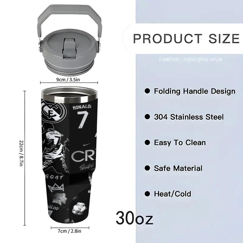 1pc Cr7c Stainless Steel Insulated Travel Mug, Long-Lasting Temperature Control, Cute Cartoon Design, Leak-Proof, BPA-Free, Ideal for Outdoor & Daily Use