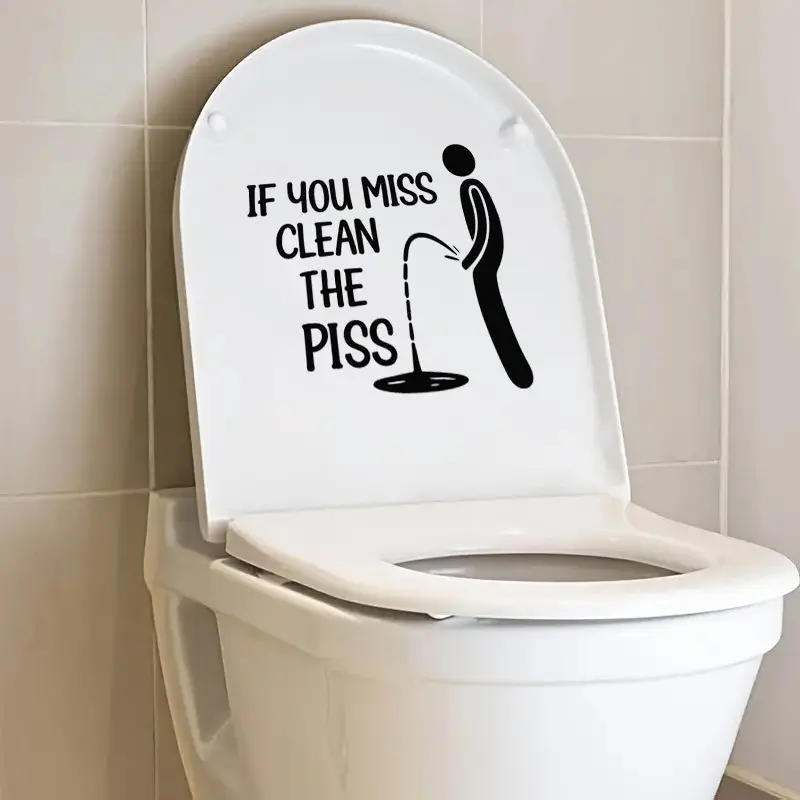 Funny Toilet Sticker, Waterproof Bathroom Decal, Easy Peel and Stick Home Decor, Suitable for Bathroom, Living Room, Bedroom