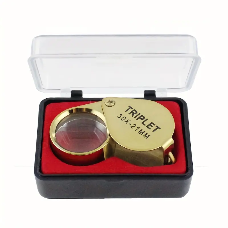 Cufflink Jewelry Magnifier 30x21mm High-Definition Lens Preferred Appraisal Tool for Jewelers Precisely Observe Details of Jade and Jadeite Essential for Antique Collection and Appreciation Portable and Compact Professional Practical Appraisal Tool