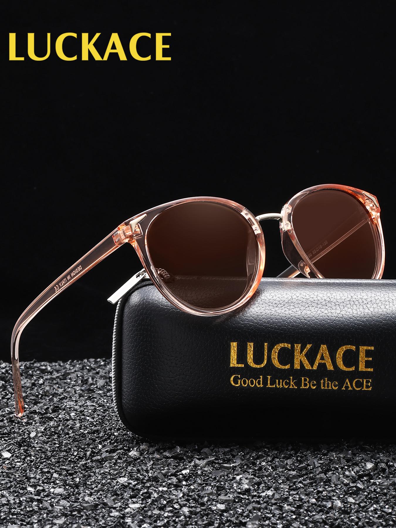 Luckace Men's Polarized Sunglasses, Tac Lens, Round Frame, UV Protection, Lightweight, Comfortable, Ideal for Outdoor Activities, Gift-Ready