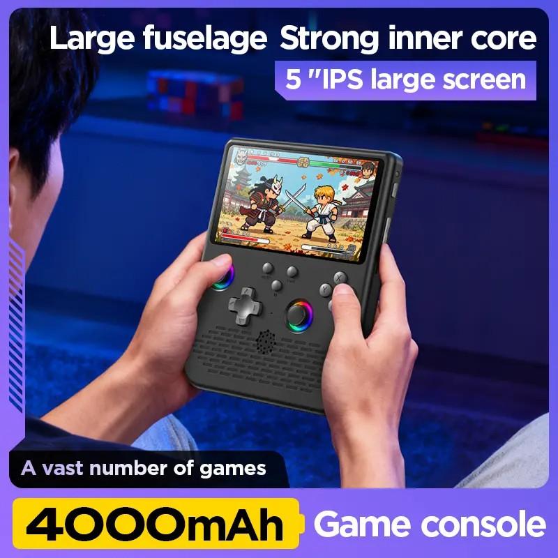 H5 Handheld Game Console, Mini Portable Video Game Machine, 5-Inch IPS Screen, 34+ Mainstream Emulators, 64GB TF Card, Gift for Boyfriend