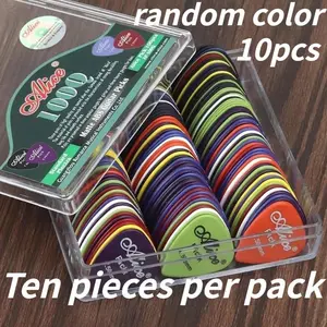 10pcs Mixed Abs High-Grade Plastic Guitar Picks, Multi-Color, Suitable for Acoustic Electric Guitars, Bass, Ukulele, 0.96mm Thickness