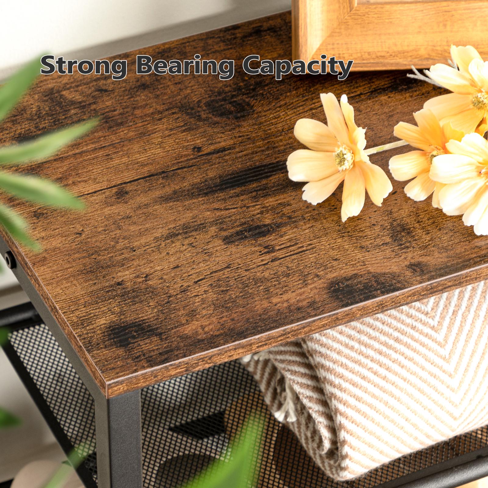 MAHANCRIS 8-Tier Shoe Rack with Adjustable Metal Mesh Shelves, Large Capacity with 28-32 Pairs of Shoes, for Entryway, Stable Structure, Rustic Brown