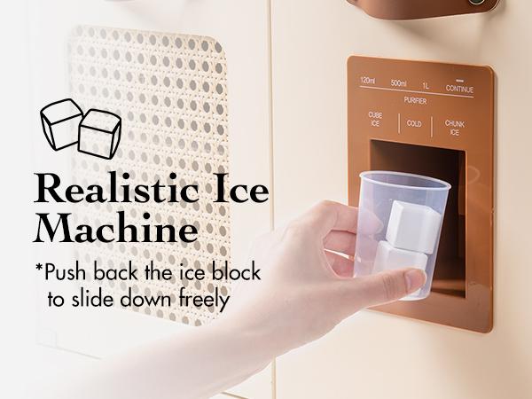 robud Play Kitchen with Pretend Ice Cube Dispenser for Kids, Wooden Kids Kitchen Playset, cooking set Toy for Toddler Pretend play food kitchenset