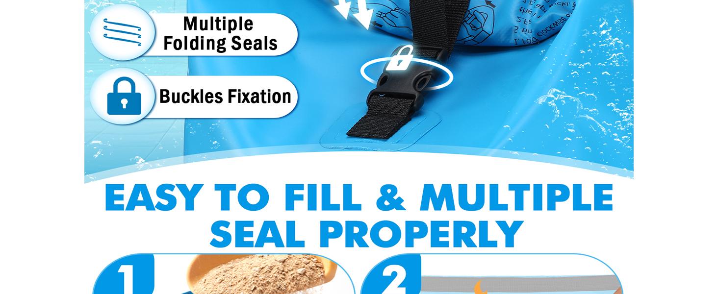 Heavy Duty Pool Ladder Weights - 40lbs Fillable Universal Sand Bags Step Anchors, 500D PVC Waterproof Tear-Resistance Foldable Sandbags for Above Ground Swimming Pools Stair Entry Systems, 2 Pack