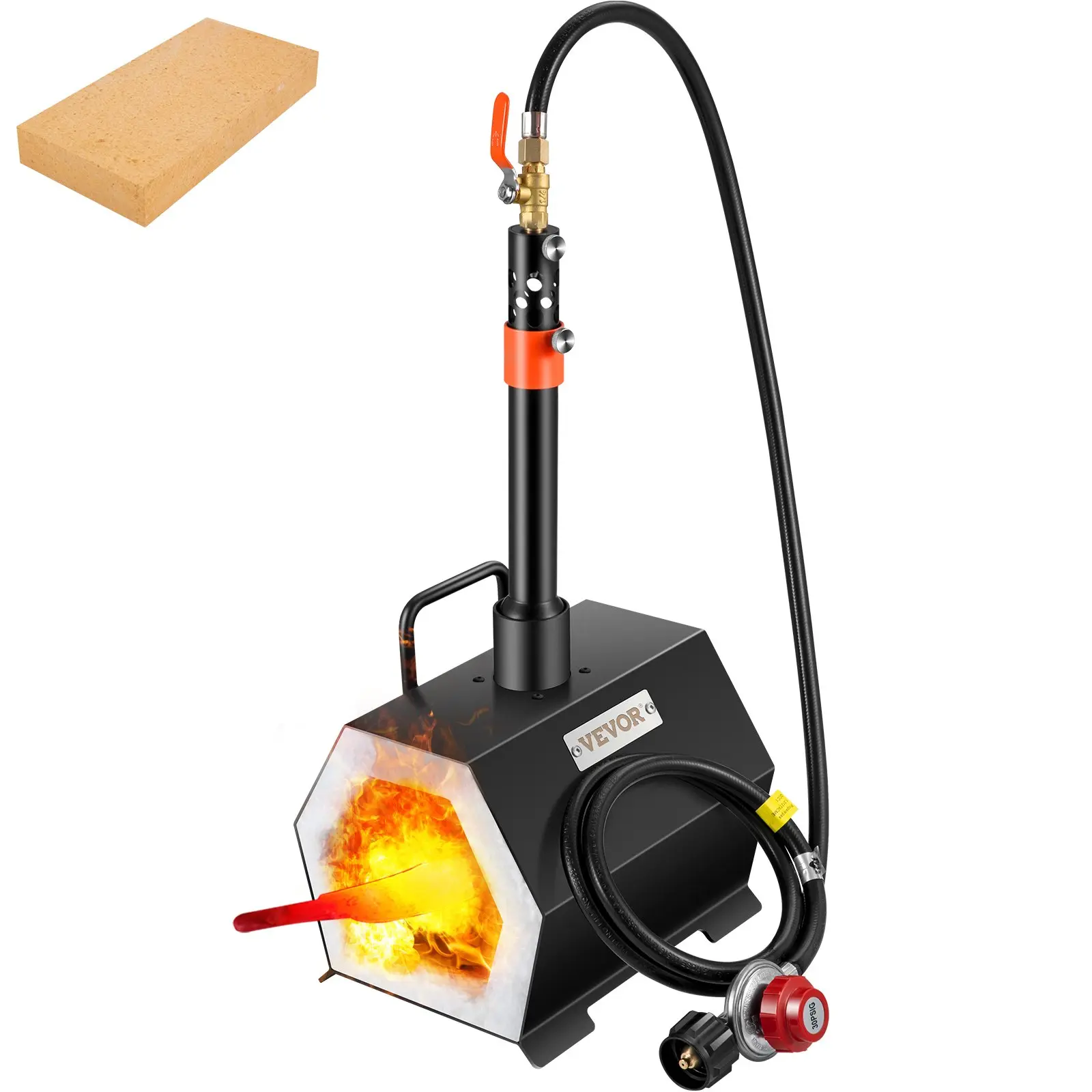 【toolupgrade】VEVOR Propane Forge Portable, Single Burner Tool and Knife Making, Large Capacity Blacksmith Farrier Forges, Mini Furnace Blacksmithing, Gas Forging Tools and Equipment, Complete Kit
