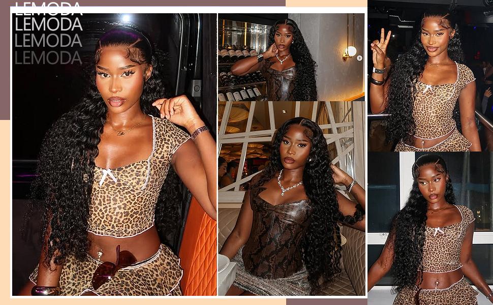 【Clearance sale】Lemoda 200% Density Water Wave 13x6 HD Transparent Lace Front Wigs Human Hair Pre Plucked Deep Curly Frontal Wigs Wet and Wavy Human Hair Wig for Women Water Wave Lace Wig Natural Color 【Clearance sale】Lemoda 200% Density Water Wave 13x6 HD Transparent Lace Front Wigs Human Hair Pre Plucked Deep Curly Frontal Wigs Wet and Wavy Human Hair Wig for Women Water Wave Lace Wig Natural Color