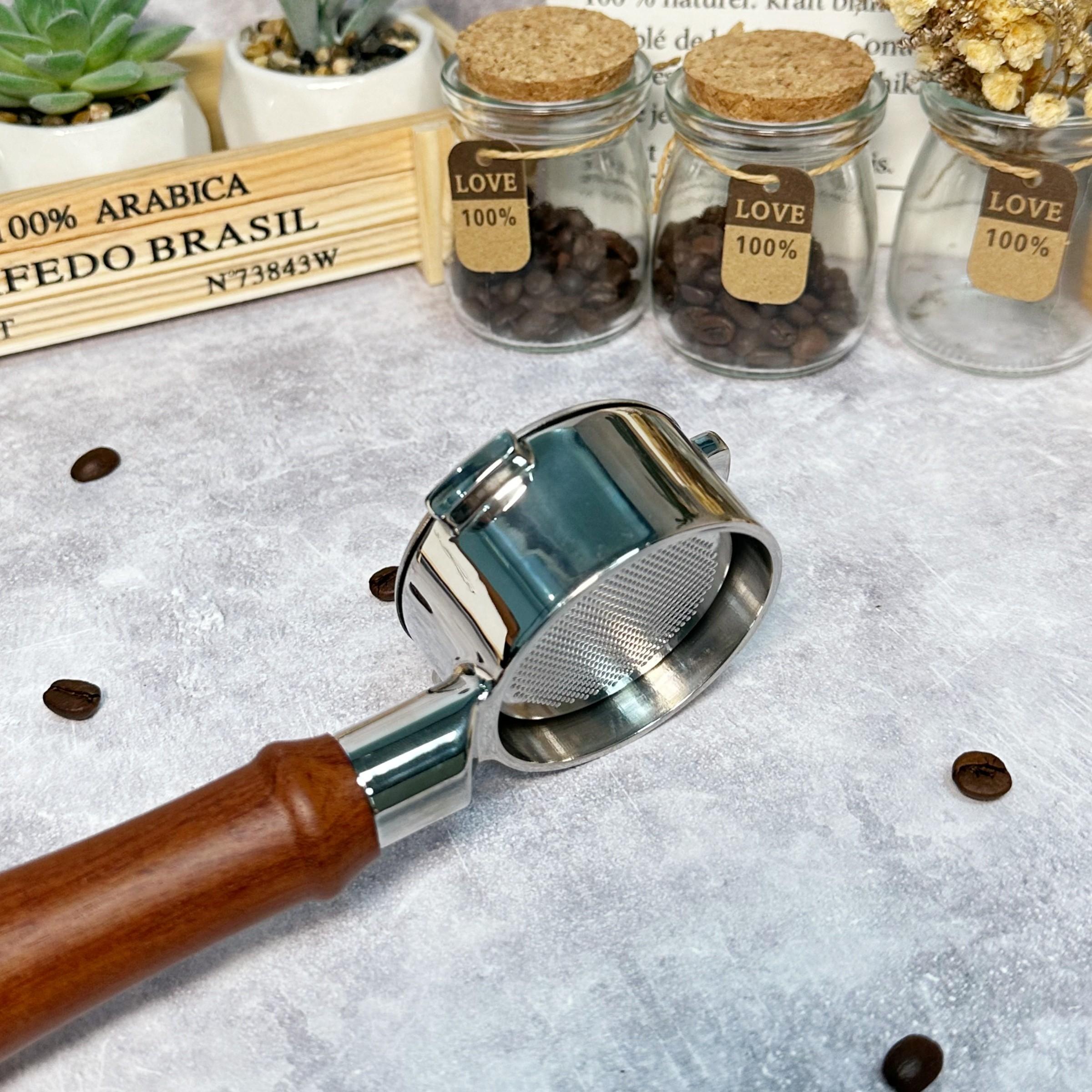 Bottomless Portafilter 54mm, Bottomless Coffee Naked Portafilter, with Stainless Steel portafilter and Wood Handle for Breville 8 Series and 54mm Breville Machines