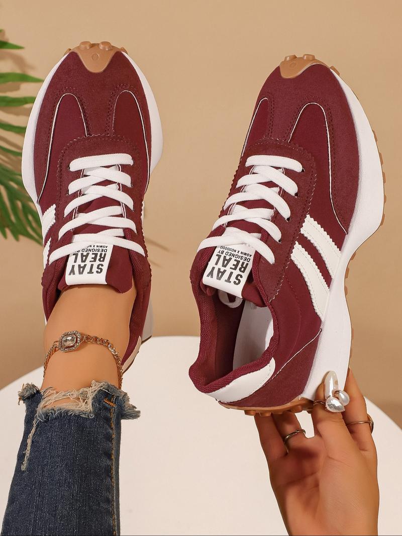 Women's new fashionable casual lace-up sneakers, autumn and winter outdoor walking shoes, simple and versatile trendy thick-soled heightened comfortable casual shoes, suitable for daily leisure and commuting wear, must-have for gifting and back-to-school