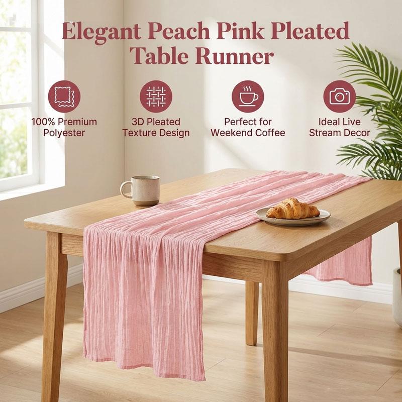 Cheese Pattern Table Runner Set (6 Pieces), Pleated Table Runner, Party Decor, Birthday, Wedding, Graduation, Anniversary