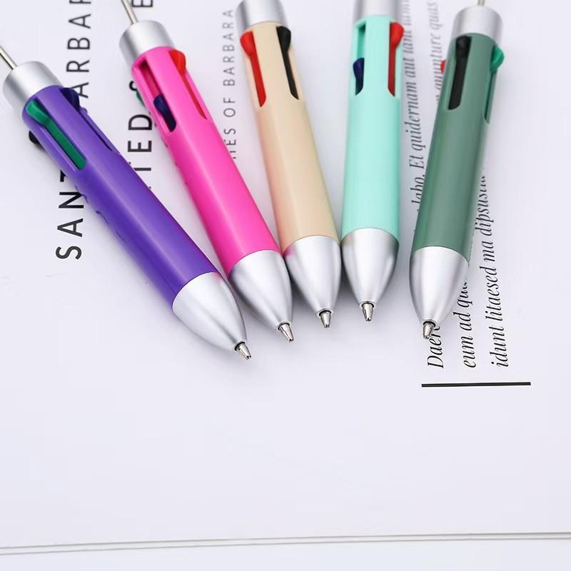 Mini Four-Color Beaded Pens, Multiple Colors Round Atom Pens, Internal Four Different Color Pencils, DIY Your Style